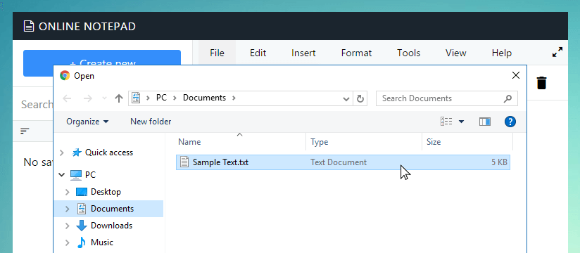 Open file dialog in Carseo